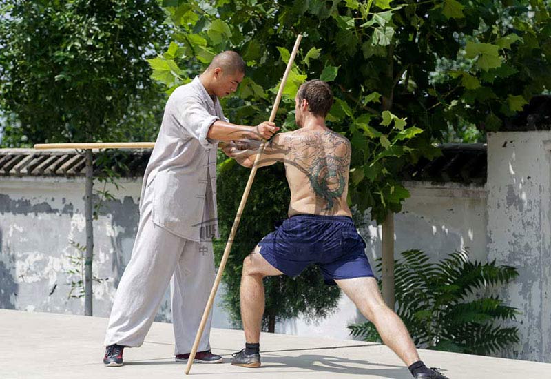 Dragon tatto Shaolin Kung Fu Staff Training
