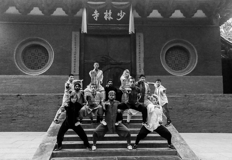 Kung Fu Students posing Shaolin Temple