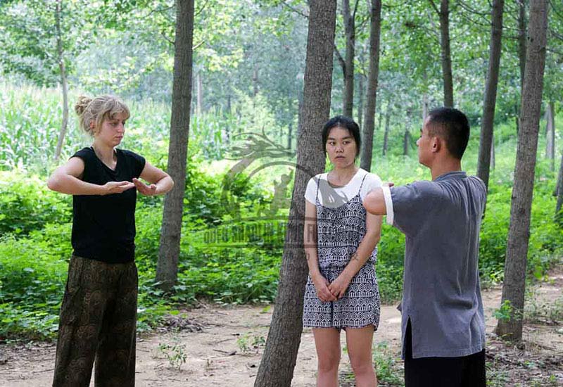 Qi Gong master teaching foreigner